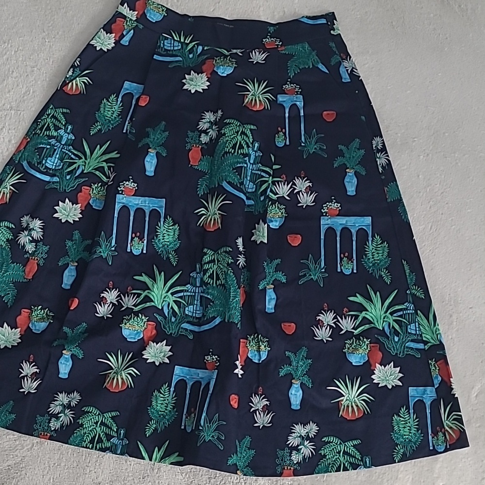 Ann Taylor Factory Petite Skirt 00P Floral A Line Garden Print Boho Cottagecore - Picture 4 of 16